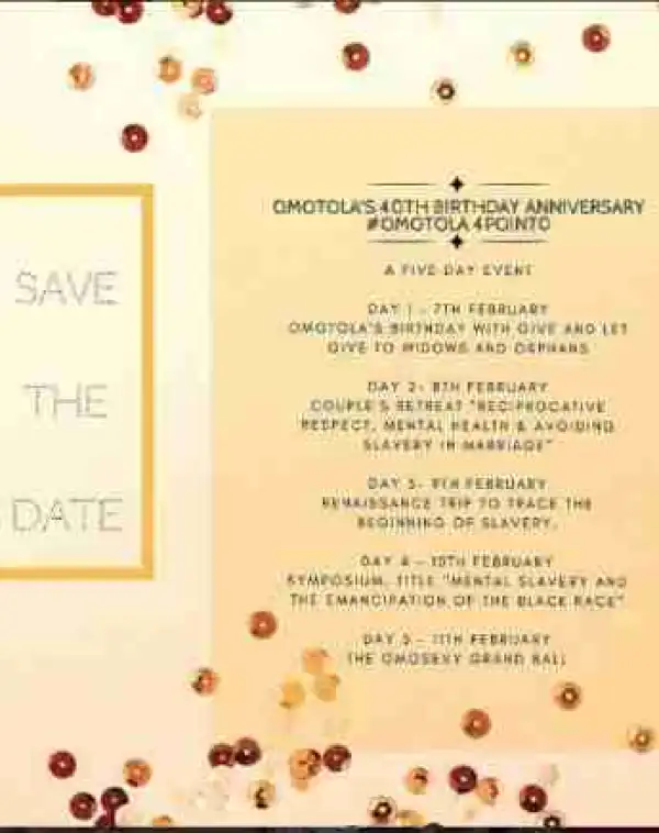 Super Star Actress, Omotola, To Hold A 5-Day Grand Event For Her 40th Birthday (Photos)